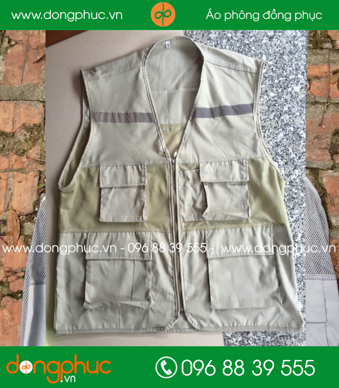 Mẫu áo gile phản quang màu ghi